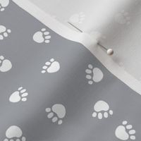 dog paws fabric, dog paws christmas coordinates - grey