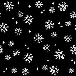 snowflake fabric, dog coordinates collection - black