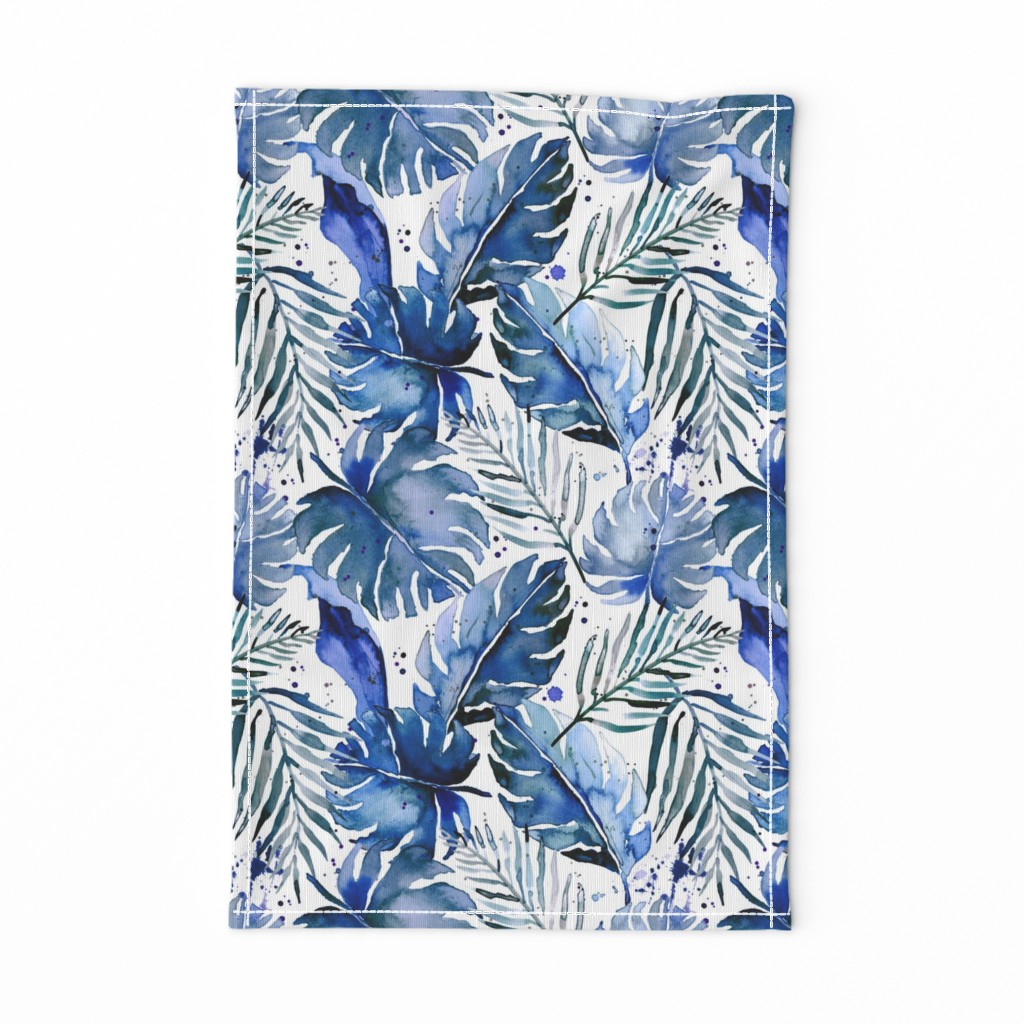 tropical plants in indigo