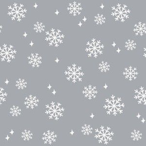 snowflake fabric, dog coordinates collection - grey