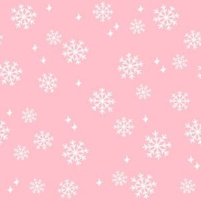 snowflake fabric, dog coordinates collection - pink