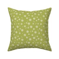 snowflake fabric, dog coordinates collection - lime green