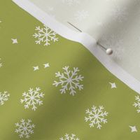 snowflake fabric, dog coordinates collection - lime green