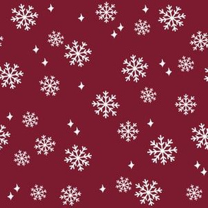snowflake fabric, dog coordinates collection - ruby