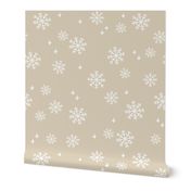 snowflake fabric, dog coordinates collection - sand