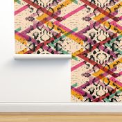 Snake skin texture. black magenta orange pink purple blue print, Geo ethnic modern trendy Geometric abstract background