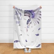 3 YARDS / 56"X108" PURPLE HEADDRESS WITH QUOTE