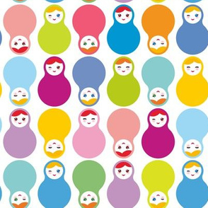 Nesting doll matrioshka Russian matryoshka pattern on white background, pastel colors. illustration