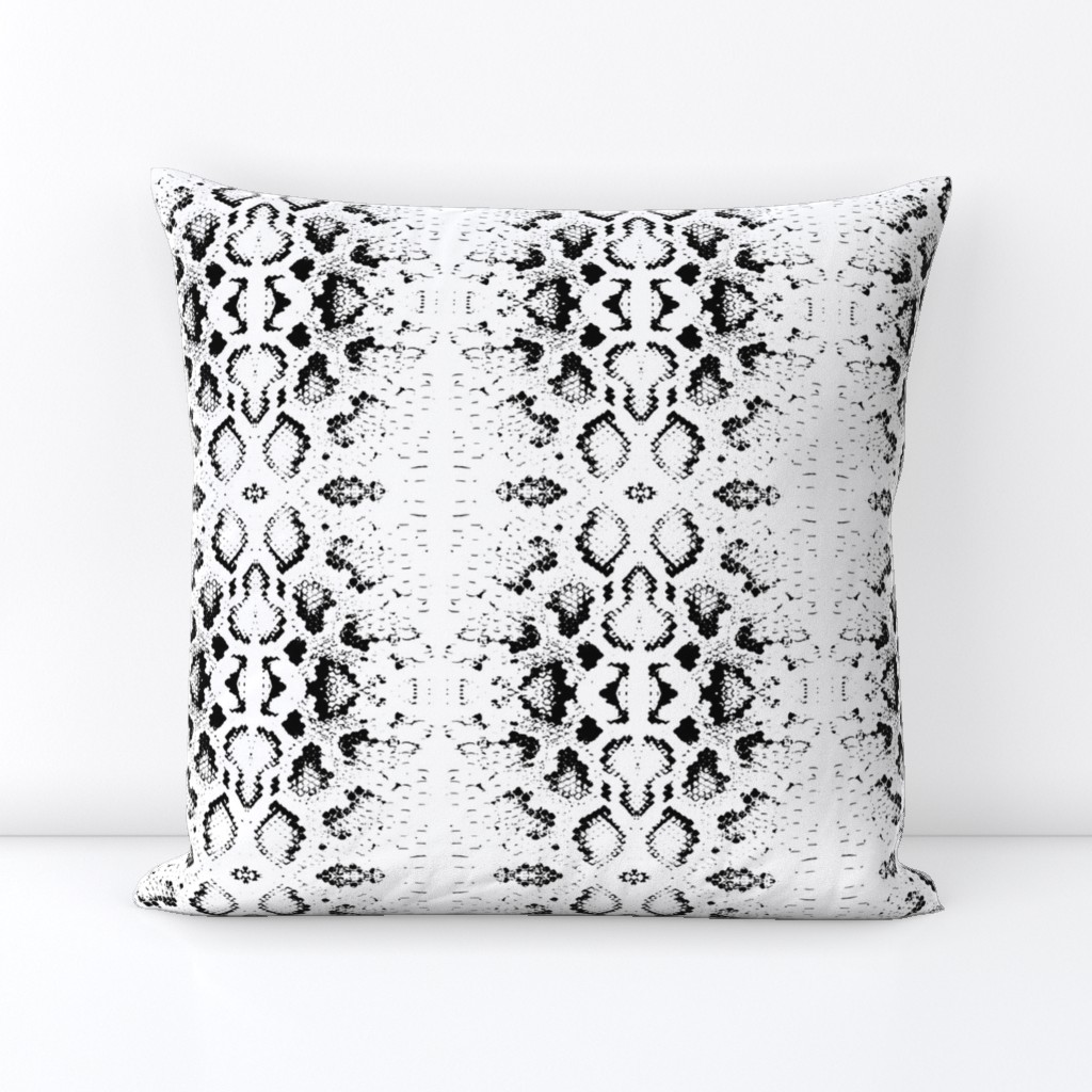 Snake skin texture. Seamless pattern black on white background. 4