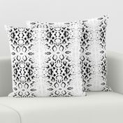 Snake skin texture. Seamless pattern black on white background. 4