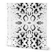 Snake skin texture. Seamless pattern black on white background. 4