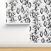 Snake skin texture. Seamless pattern black on white background. 3