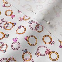 Shiny diamond rings, cartoon pattern