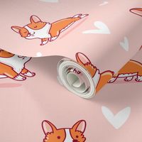 Cute corgi pink pattern