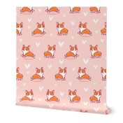 Cute corgi pink pattern