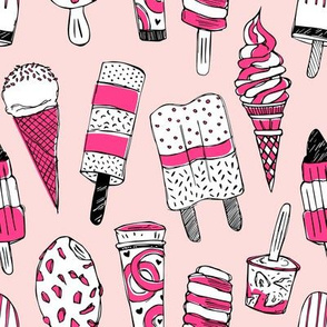 Pink ice cream cones