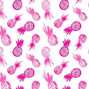 Watercolor pink pineapples