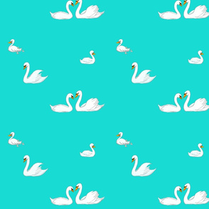 Swans without hearts on background