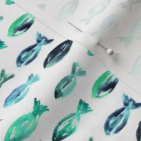 Watercolor emerald fish