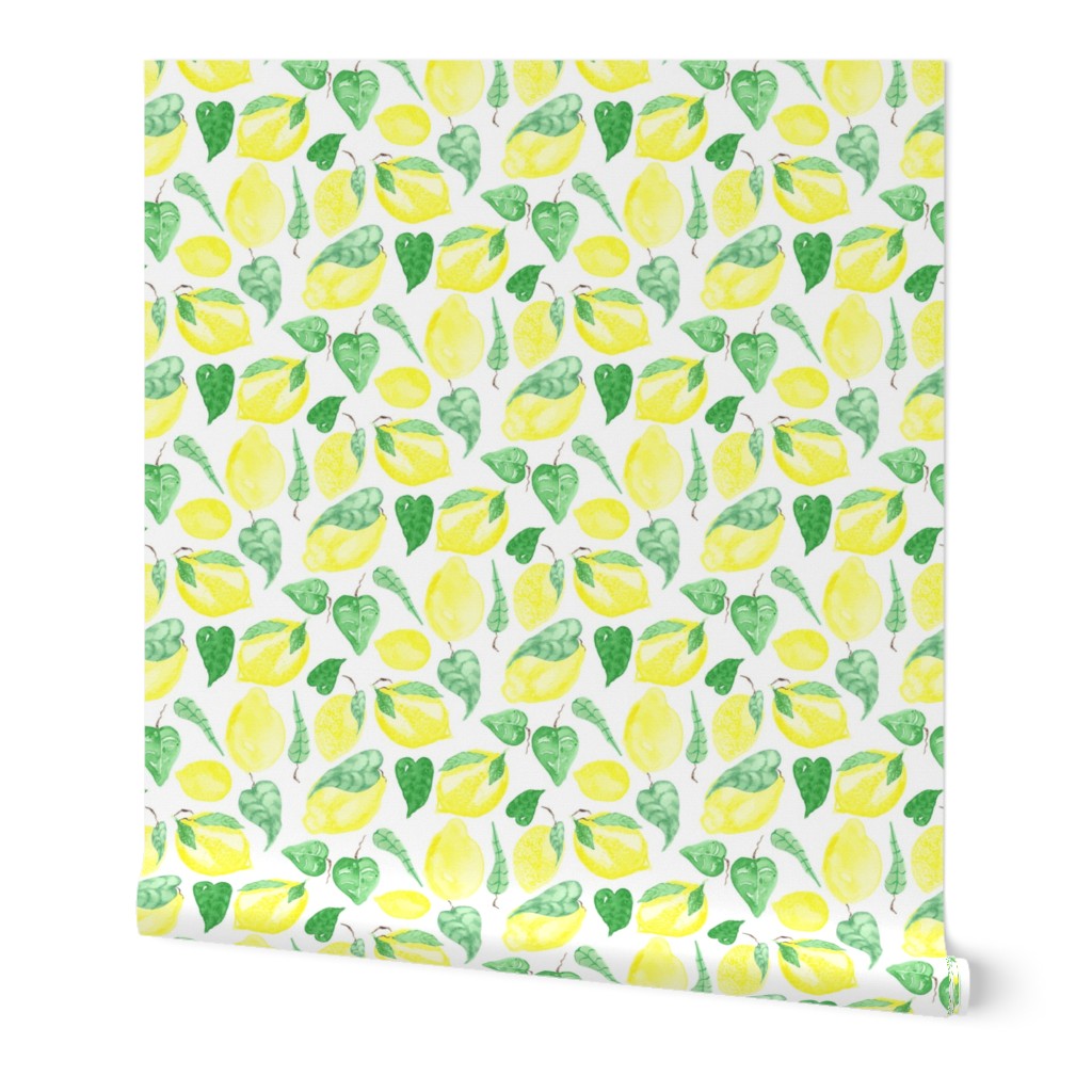 17-07H Lemon Tree Tropical Leaf Fruit Food Yellow Watercolor_Miss Chiff Designs