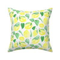 17-07H Lemon Tree Tropical Leaf Fruit Food Yellow Watercolor_Miss Chiff Designs