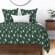 moose and trees green linen