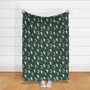 moose and trees green linen