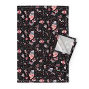 geometric tangrams abstract novelty black pink red gray grey