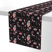 geometric tangrams abstract novelty black pink red gray grey