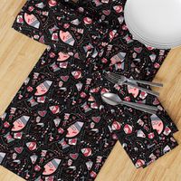 geometric tangrams abstract novelty black pink red gray grey