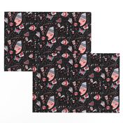 geometric tangrams abstract novelty black pink red gray grey