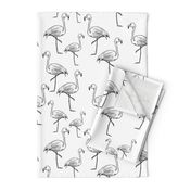 Black and White Flamingos - Larger Size