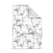 Black and White Flamingos - Larger Size