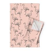 Flamingos on Peachy Pink - Larger Size