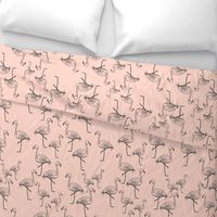 Flamingos on Peachy Pink - Larger Size