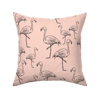 Flamingos on Peachy Pink - Larger Size