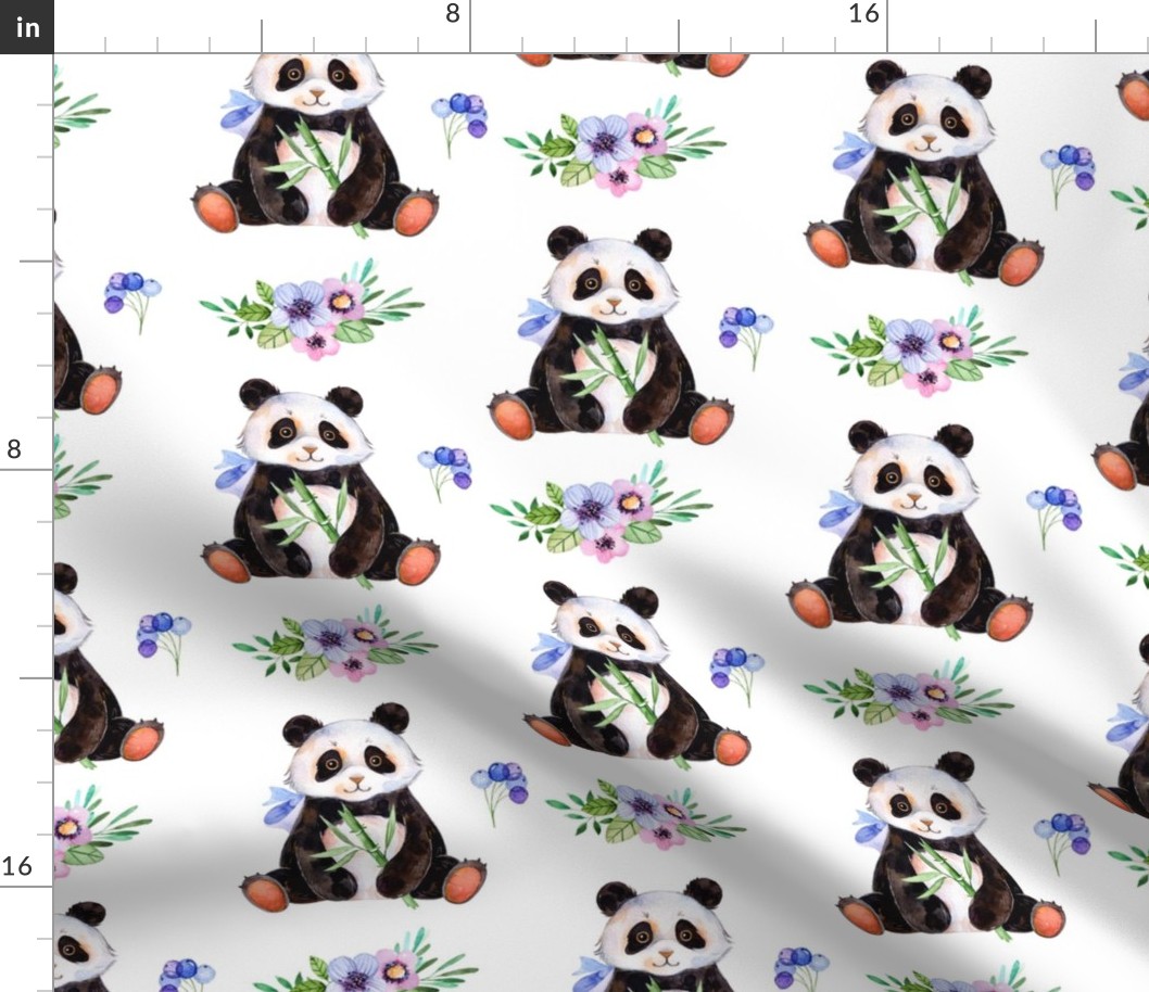 Floral Pandas