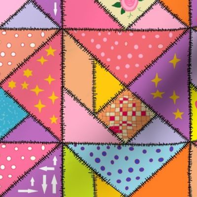 Pink Tangram Patchwork