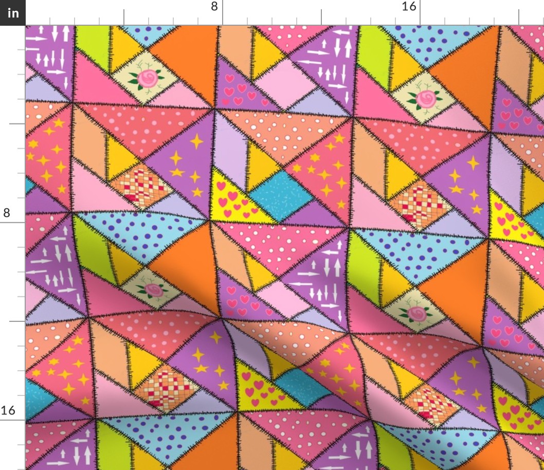 Pink Tangram Patchwork