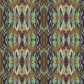 DGD25 - Medium - Rococo Digital Dalliance with Hidden Gargoyles in Green, Brown and Purple 