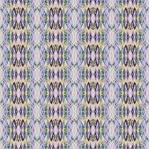DGD4 - Small - Rococo Digital Dalliance, with Hidden Gargoyles,  in Yellow - Lavender - Blue -  Green