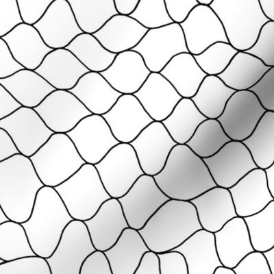 Fishnet by Minikuosi (Grid, Net, Web, Hockey Goal, Football Goal) Black and White Large Scale