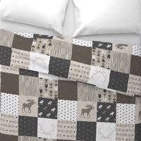 Wholecloth Quilt - Canyon - antlers, arrows  brown, tan and white