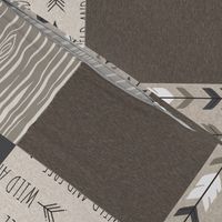 Wholecloth Quilt - Canyon - antlers, arrows  brown, tan and white