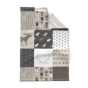 Wholecloth Quilt - Canyon - antlers, arrows  brown, tan and white