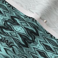 DGD17 - Medium - Rococo Digital Dalliance with Hidden Gargoyles  - Dark and Pastel Turquoise