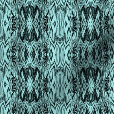 DGD17 - Medium - Rococo Digital Dalliance with Hidden Gargoyles  - Dark and Pastel Turquoise