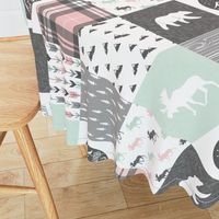 Fearfully and Wonderfully Made Patchwork Fabric || Mint, Pink, Grey (90)