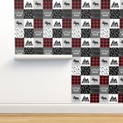 Little Man & You Will Move Mountains Quilt Top - buffalo plaid