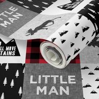 Little Man & You Will Move Mountains Quilt Top - buffalo plaid